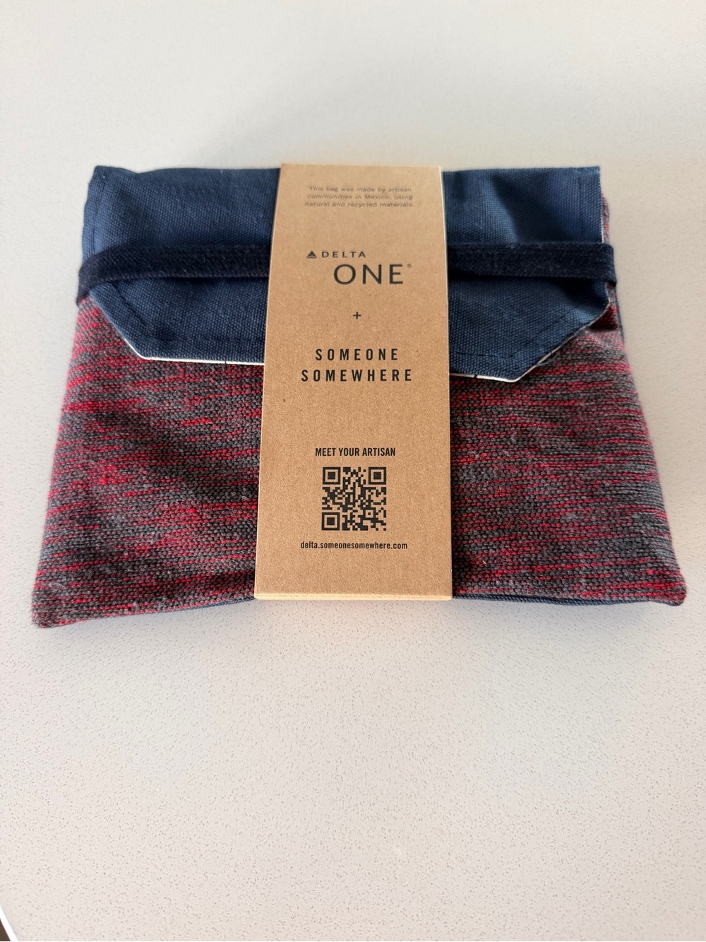 New Delta One Business Class Red Travel Pouch